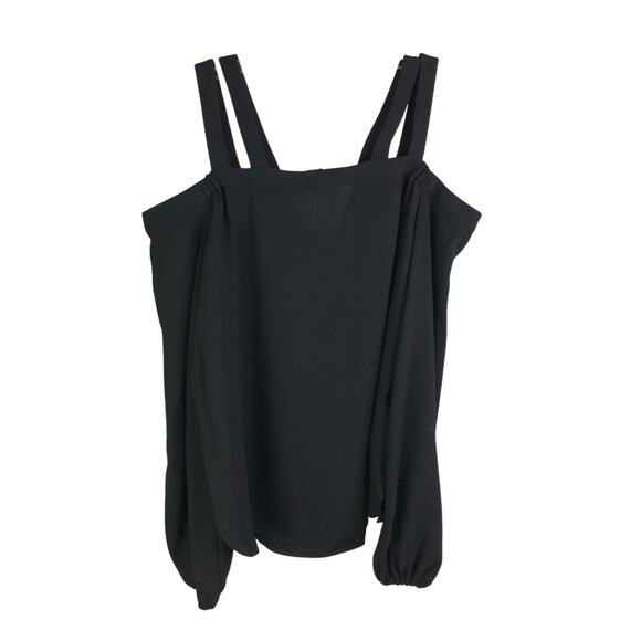 BCBG MAX AZRIA Top Womens Sz XS Black Cold Shoulder Long Sleeve NWT Minimal Lux - Picture 3 of 11